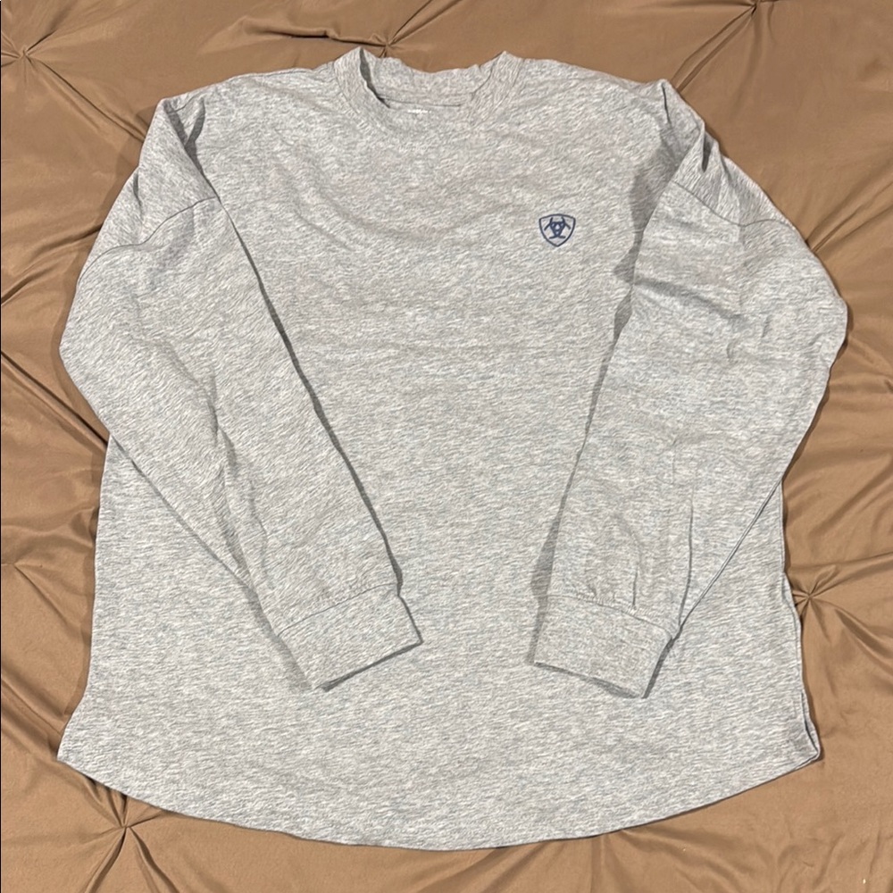 Ariat Gray Long Sleeve Tee Classic Crew
